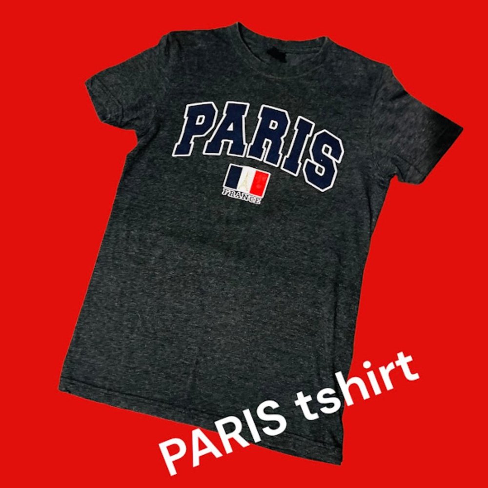 T Shirt SUMMER PARIS VACATION graphic tee top logo print authentic MEDIUM